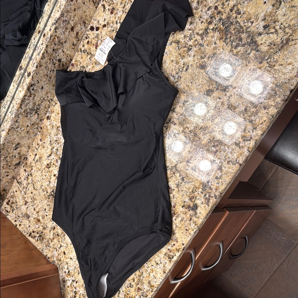 J crew Black One-Shoulder Swimsuit
